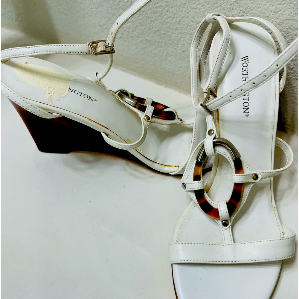 Worthington heeled wedge sandals.  Size 6.5